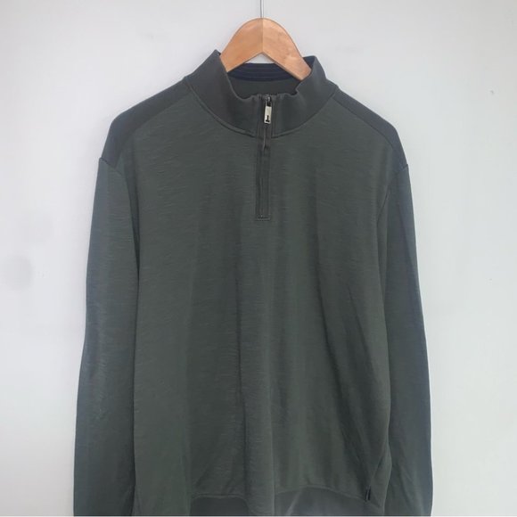 Ted Baker London Sweater Men's Size 2XL  Green Caravan Slim 1/4 Zip Long Sleeve‎ - Picture 3 of 12